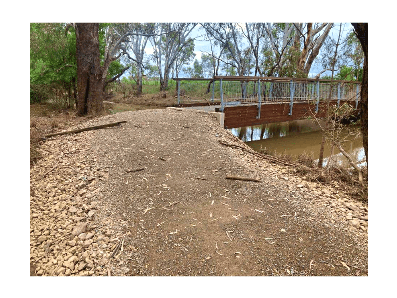 Flowerdale lagoon Timber Foot Bridge by Wood Research and Development and Timber Restoration Services after flooding.