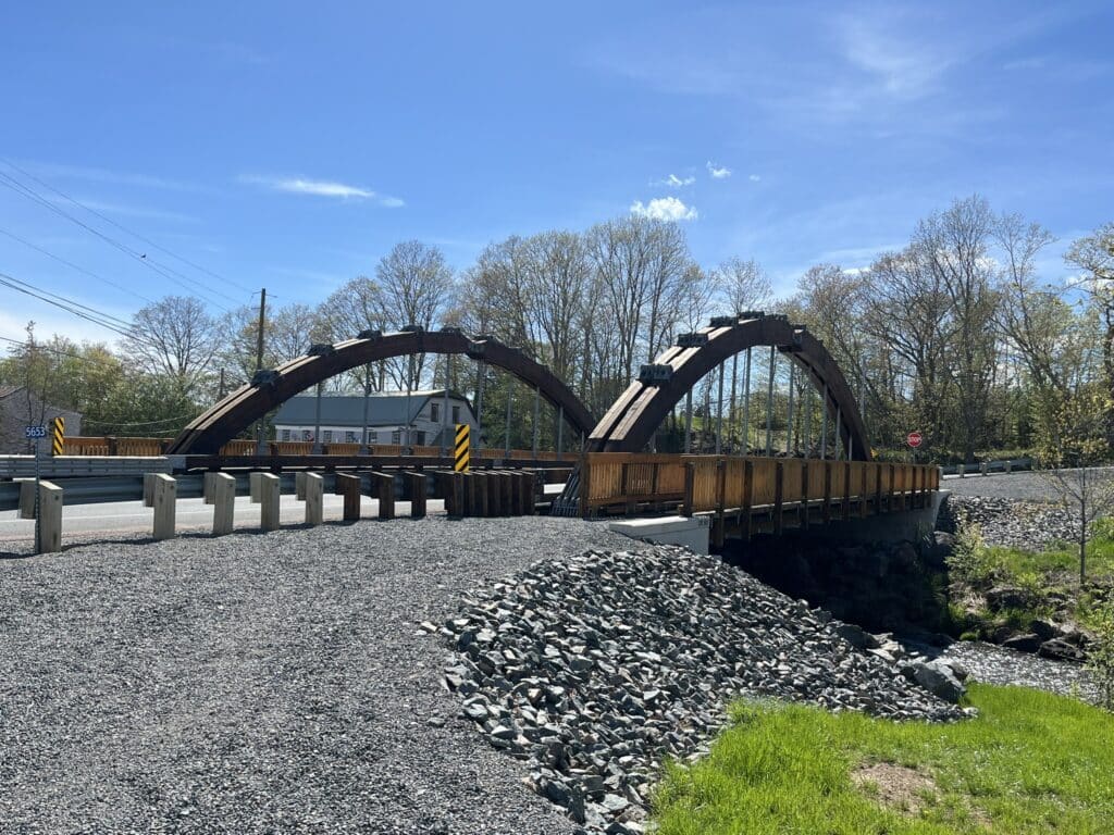 Completed Bass River Bridge alongside the adjacent span