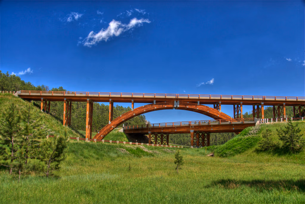 Completed Keystone Wye timber bridge