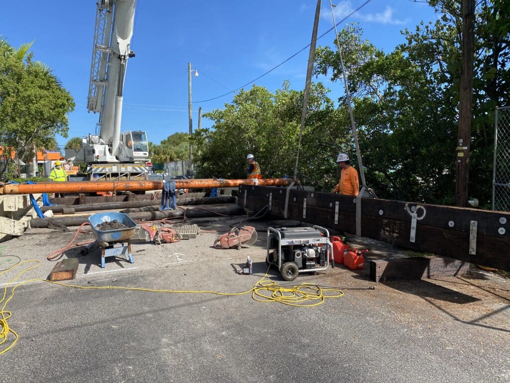 TRS crew working on the Matlacha Park Bridge