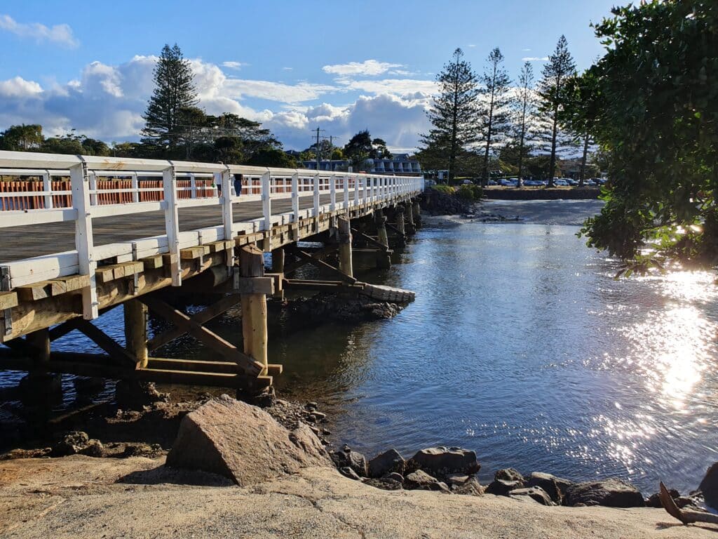 Completed South Arm Bridge alongside the adjacent span