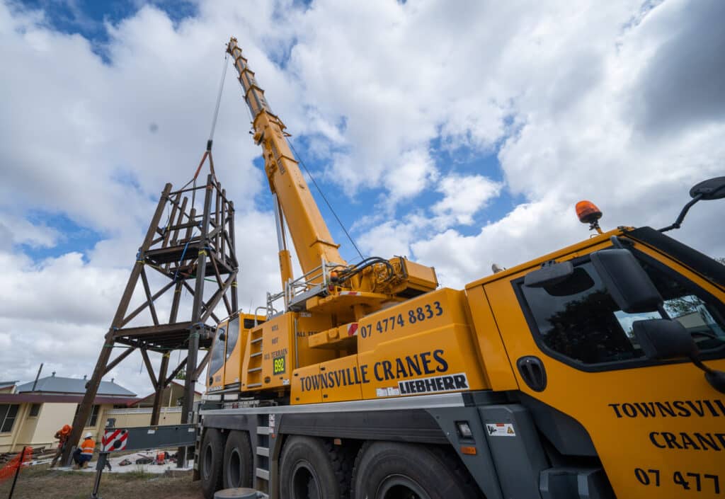 Crane at work on the St. Columba Belltower